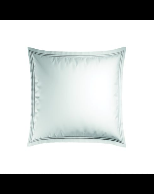 Set de 2 taies d'oreiller satin de coton - Cannes Grey/Blanc