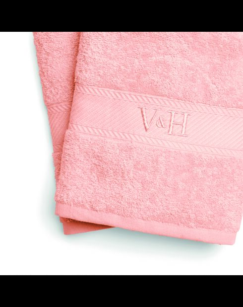 Asciugamano da bagno in cotone pettinato - Nuvola rosa salmone - 2x (70x140 cm)