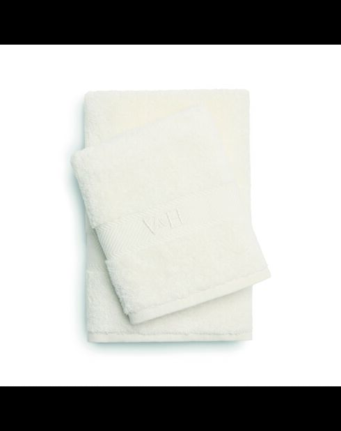 Serviette + drap de bain coton peigné - Nuage Blanc - 50x100 cm + 70x140 cm