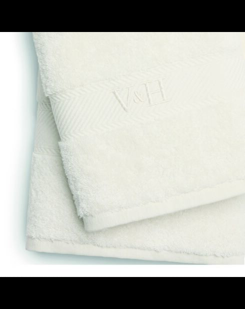 Serviette + drap de bain coton peigné - Nuage Blanc - 50x100 cm + 70x140 cm