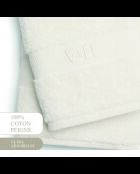 Serviette + drap de bain coton peigné - Nuage Blanc - 50x100 cm + 70x140 cm