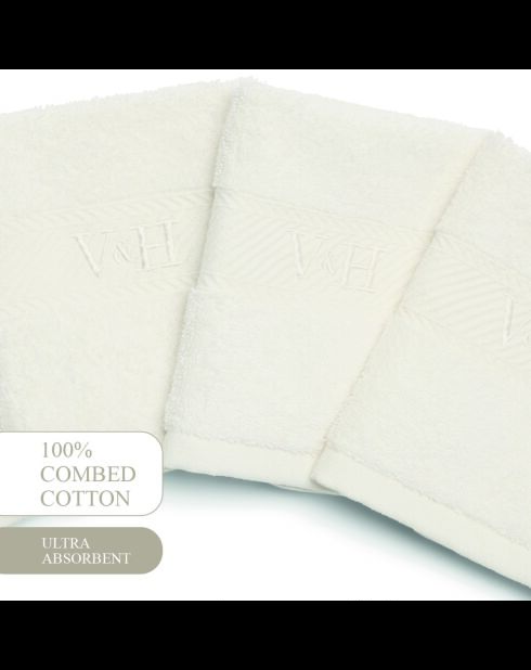 Serviette d'invité coton peigné - Nuage Blanc - 4x(30x30 cm)