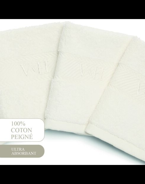 Serviette d'invité coton peigné - Nuage Blanc - 4x(30x30 cm)