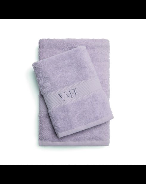 Asciugamano in cotone pettinato + telo da bagno - Nuage Lilac - 50x100 cm + 70x140 cm