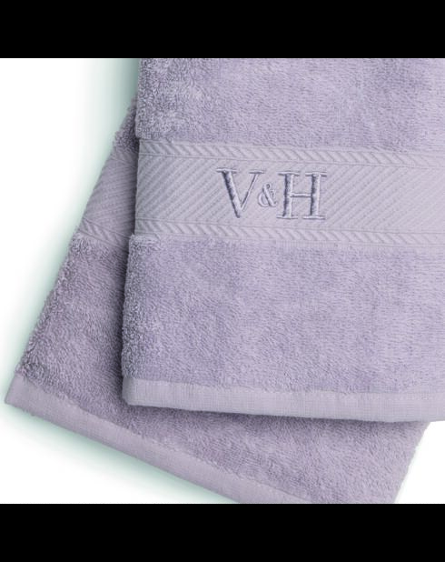 Asciugamano in cotone pettinato + telo da bagno - Nuage Lilac - 50x100 cm + 70x140 cm