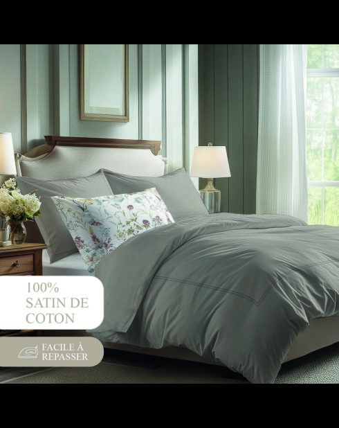 Katoenen satijnen laken - Cannes taupe