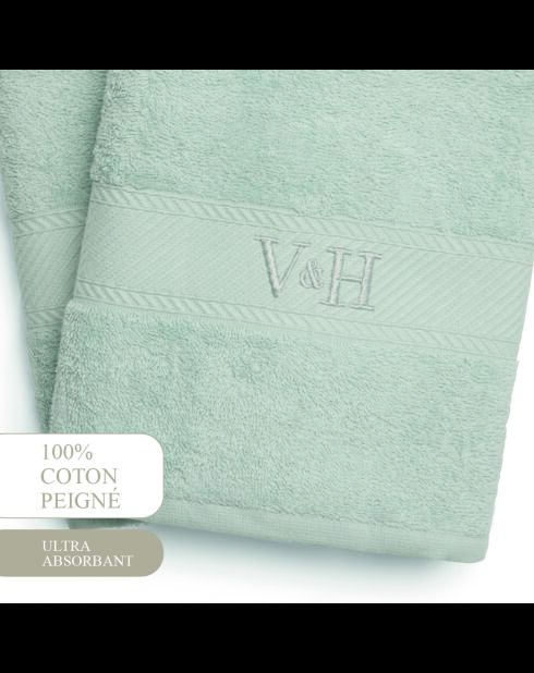 Toalla de baño de algodón peinado - Mint Cloud - 2x (70x140 cm)