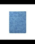 Katoenen satijnen laken - Ash met bloemen Blauw