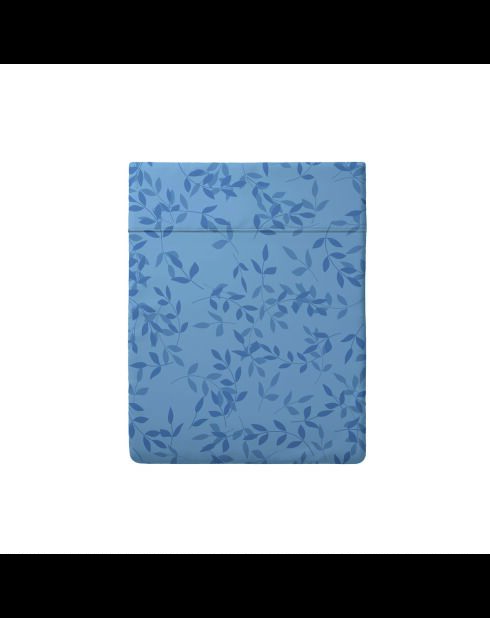 Katoenen satijnen laken - Ash met bloemen Blauw