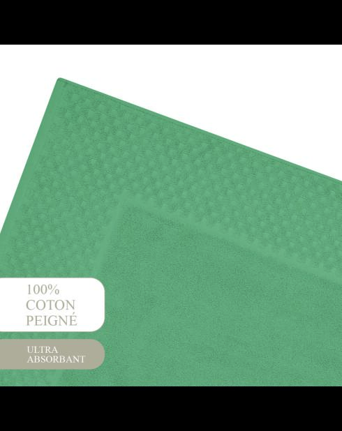 Tapis de bain coton - design 18 Vert bouteille - 50x70 cm