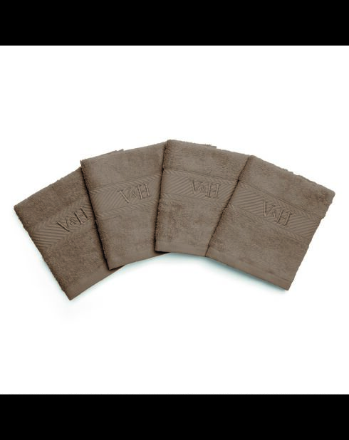 Asciugamano per ospiti in cotone pettinato - Brown Cloud - 4x (30x30 cm)