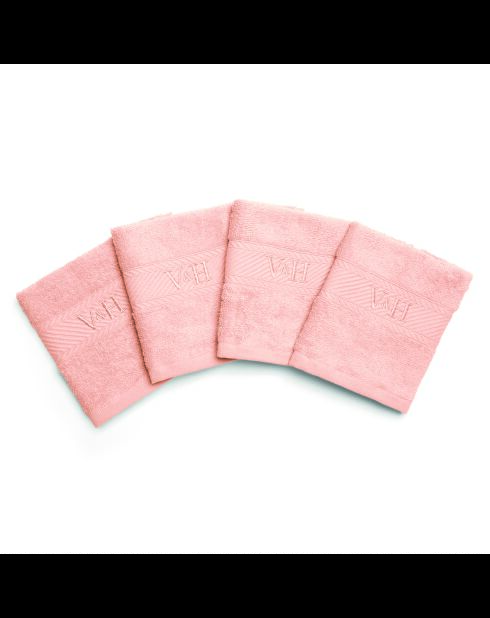 Asciugamano per ospiti in cotone pettinato - Nuvola rosa salmone - 4x (30x30 cm)