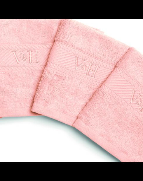 Asciugamano per ospiti in cotone pettinato - Nuvola rosa salmone - 4x (30x30 cm)