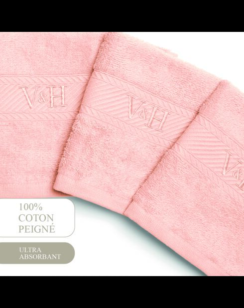 Asciugamano per ospiti in cotone pettinato - Nuvola rosa salmone - 4x (30x30 cm)