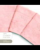 Asciugamano per ospiti in cotone pettinato - Nuvola rosa salmone - 4x (30x30 cm)