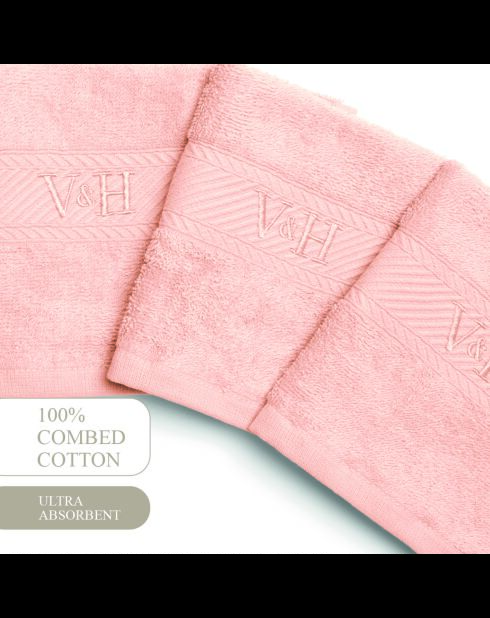 Asciugamano per ospiti in cotone pettinato - Nuvola rosa salmone - 4x (30x30 cm)