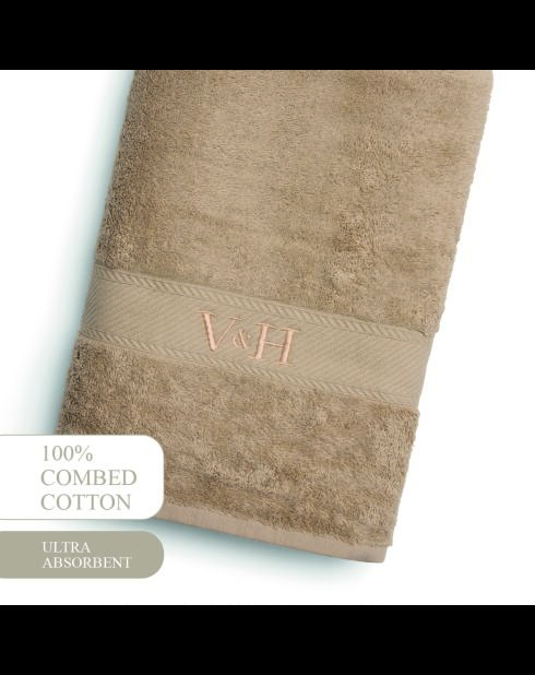 Telo da bagno in cotone pettinato - Taupe Cloud - 100x150 cm
