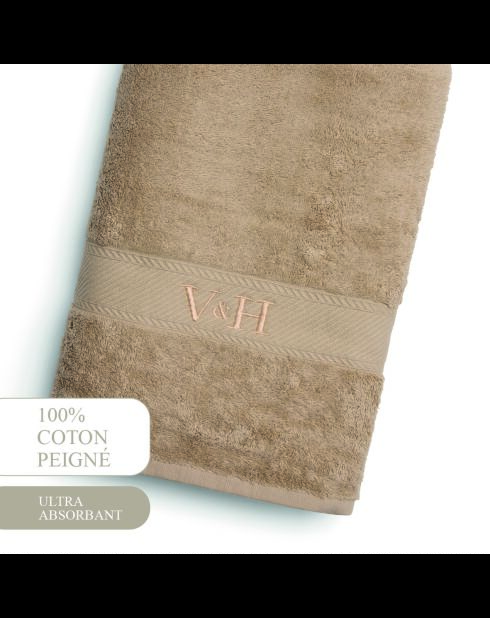 Telo da bagno in cotone pettinato - Taupe Cloud - 100x150 cm