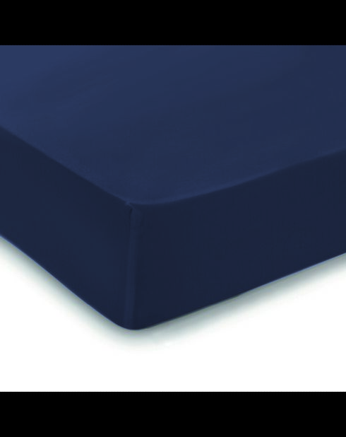 Spannbetttuch aus Baumwollsatin - Uni Bleu 11