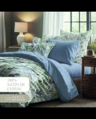 Maxi-Bettlaken-Set + Spannbetttuch + quadratische Kissenbezüge aus Baumwollsatin - Jardin du Paradis Blanc