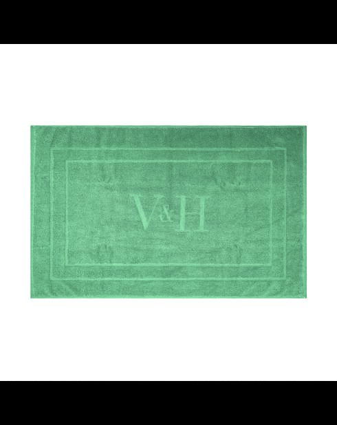 Tapis de bain coton - design 19 Vert bouteille - 60x100 cm
