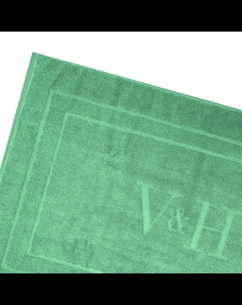 Tapis de bain coton - design 19 Vert bouteille - 60x100 cm