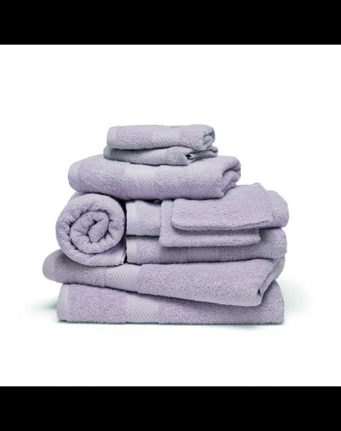 Complete badlinnenset van gekamd katoen - Nuage Lilac - 4x (50x100 cm) + 2x (70x140 cm) + 2x (15x21 cm) + 2x (30x30 cm) + 2x (30x30 cm)