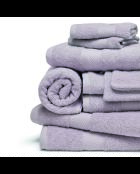 Complete badlinnenset van gekamd katoen - Nuage Lilac - 4x (50x100 cm) + 2x (70x140 cm) + 2x (15x21 cm) + 2x (30x30 cm) + 2x (30x30 cm)