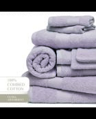 Complete badlinnenset van gekamd katoen - Nuage Lilac - 4x (50x100 cm) + 2x (70x140 cm) + 2x (15x21 cm) + 2x (30x30 cm) + 2x (30x30 cm)