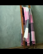 Geweven plaid van zacht katoen - Roze/grijs Reliëf Tartan - 130x170 cm