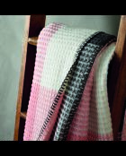 Geweven plaid van zacht katoen - Roze/grijs Reliëf Tartan - 130x170 cm