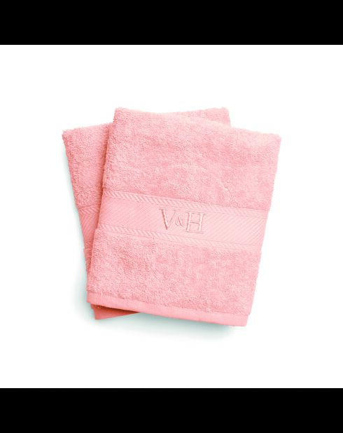 Asciugamano in cotone pettinato - Nuvola rosa salmone - 2x (50x100 cm)