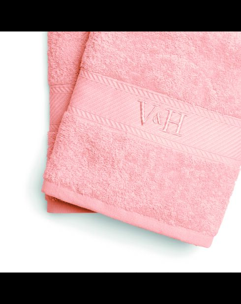 Asciugamano in cotone pettinato - Nuvola rosa salmone - 2x (50x100 cm)
