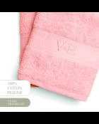 Asciugamano in cotone pettinato - Nuvola rosa salmone - 2x (50x100 cm)