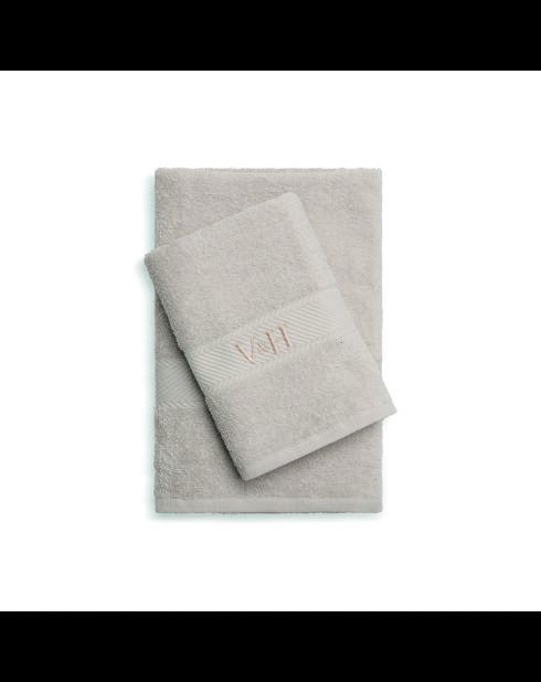 Asciugamano in cotone pettinato + telo da bagno - Nuage Sable - 50x100 cm + 70x140 cm