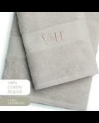 Asciugamano in cotone pettinato + telo da bagno - Nuage Sable - 50x100 cm + 70x140 cm