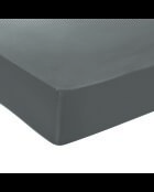 Spannbetttuch aus Baumwollsatin - Uni Gris 02