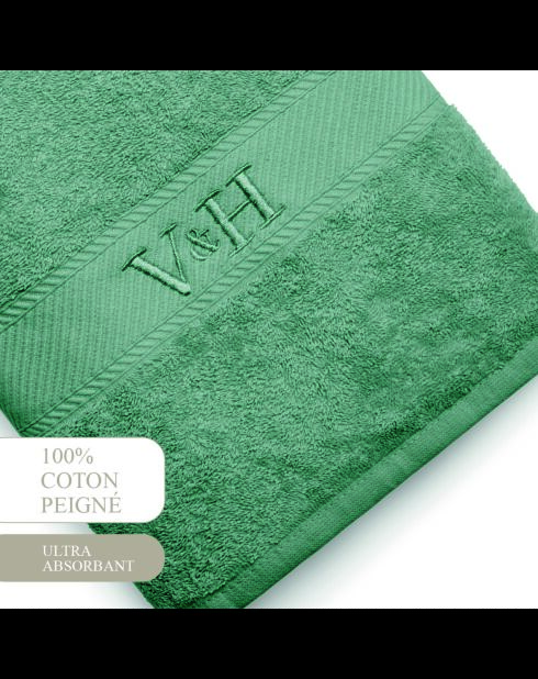 Telo da bagno in cotone pettinato - Cloud bottle green - 100x150 cm