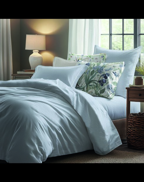Set de 2 taies d'oreiller coton percale - Aix-Marseille Bleu clair - 2x(50x70 cm)