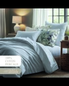 Set de 2 taies d'oreiller coton percale - Aix-Marseille Bleu clair - 2x(50x70 cm)