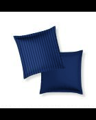 Set de 2 taies d'oreiller satin de coton rayure tissé dobby -  Bleu 11