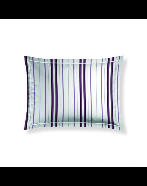 Taie d'oreiller satin de coton - Lucia Mauve/Blanc - 2x(50x70 cm)