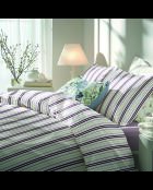 Taie d'oreiller satin de coton - Lucia Mauve/Blanc - 2x(50x70 cm)