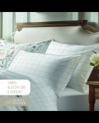 Set di 2 federe in raso di cotone - Caroline White/Taupe - 2x (50x70 cm)