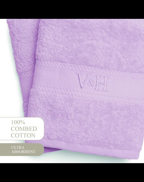 Telo da bagno in cotone pettinato - Nuage Lilac - 2x (70x140 cm)