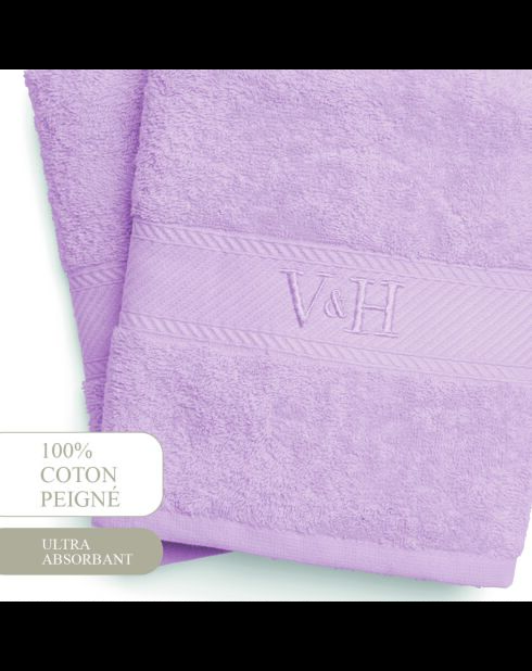 Telo da bagno in cotone pettinato - Nuage Lilac - 2x (70x140 cm)