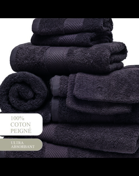 Set completo di biancheria da bagno in cotone pettinato - Dark Grey Cloud - 4x (50x100 cm) + 2x (70x140 cm) + 2x (15x21 cm) + 2x (15x21 cm) + 2x (30x30 cm)