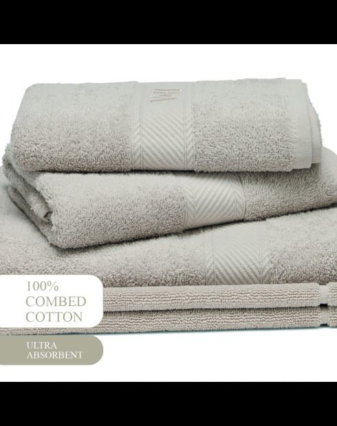 Komplettes Badwäsche-Set aus gekämmter Baumwolle — Nuage Sable — 2 x (50 x 100 cm) + 70 x 140 cm + 50 x 70 cm