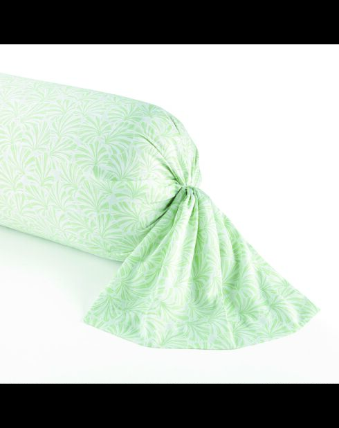 Nackenetui aus Baumwollsatin — Grüne Liebesblätter — 43x210 cm
