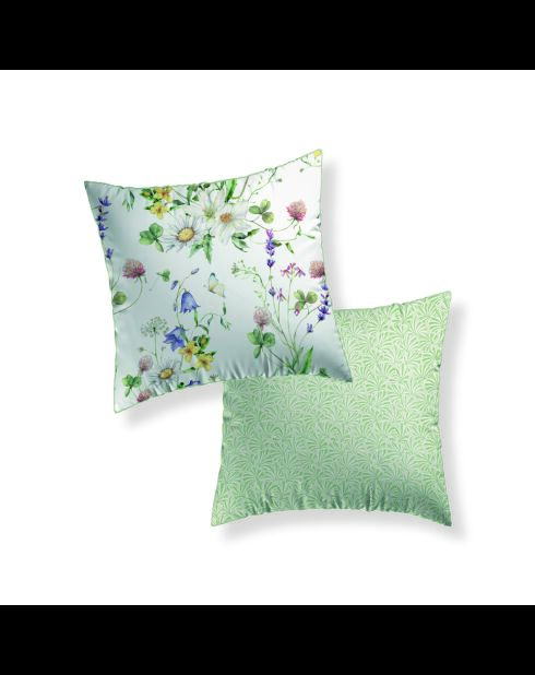 Taie d'oreiller satin de coton - Splendeur du printemps Blanc - 2x(63x63 cm)